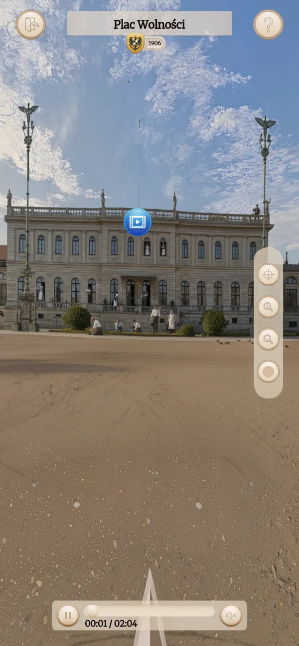 Ekran aplikacji: rekonstrukcja 3D placu Wolności w Świdnicy
